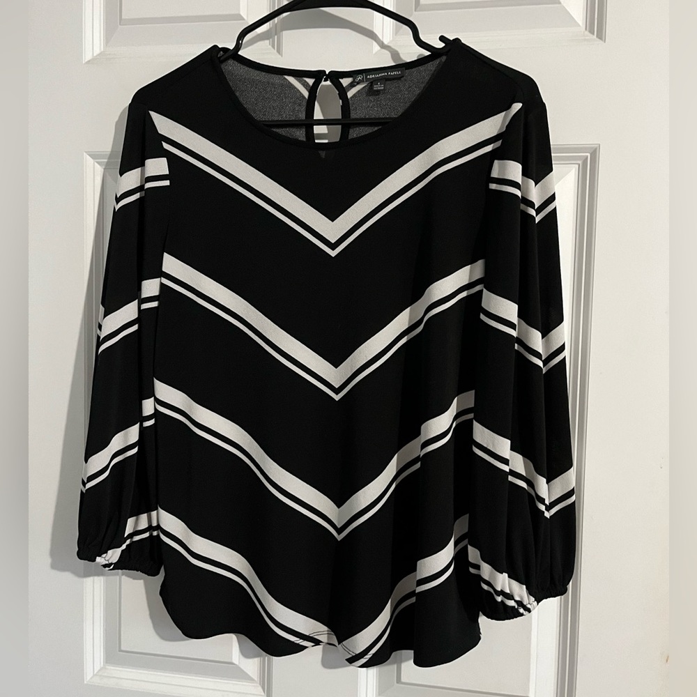 Black and white blouse
